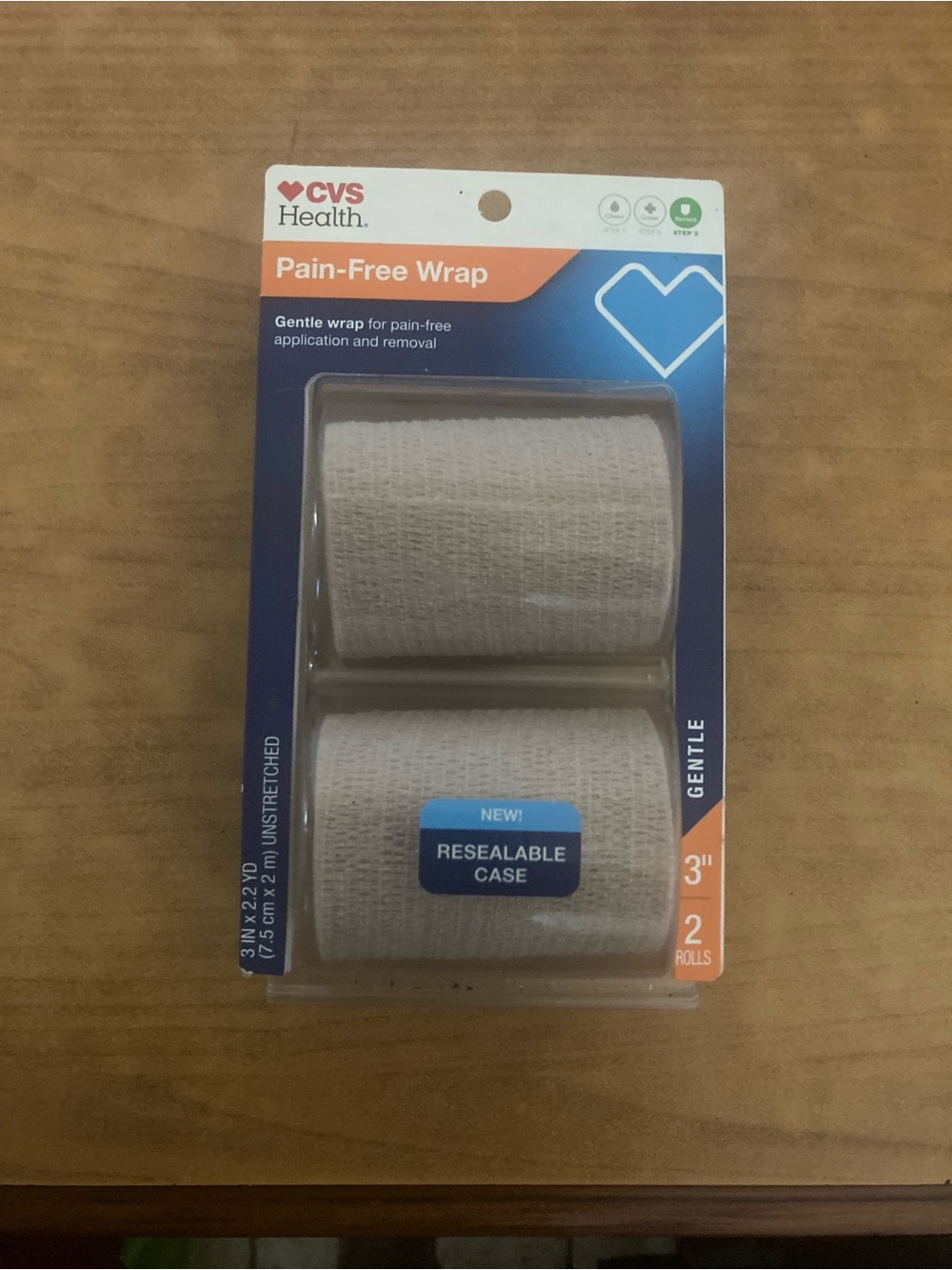 CVS Health Pain-Free Wrap - White Elastic Bandage (2 Rolls)